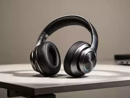 Hochwertige Over-Ear-Kopfhörer in minimalistischem Design auf einem Schreibtisch. - Foto: über boerse-global.de