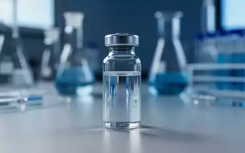 Eine Glasampulle mit einer klaren Flüssigkeit auf einem Labortisch in einer professionellen pharmazeutischen Umgebung. - Foto: über boerse-global.de