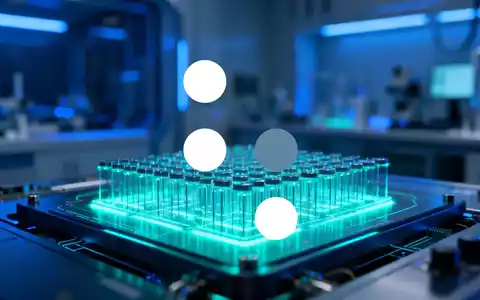 Abstrakte Darstellung eines Quantencomputers in einem modernen Labor mit blauer Beleuchtung. - Foto: über boerse-global.de