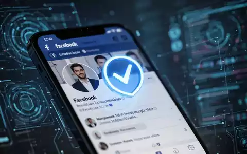 Smartphone-Bildschirm mit Facebook-Profil und blauem Verifikationshaken zur Bestätigung der menschlichen Identität. - Foto: über boerse-global.de