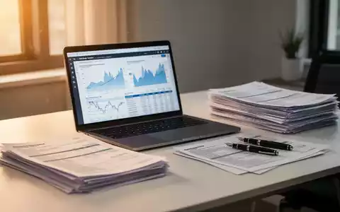 Schreibtisch mit Laptop, Finanzunterlagen und Stift als Symbol für die Bearbeitung von Steuererklärungen. - Foto: über boerse-global.de