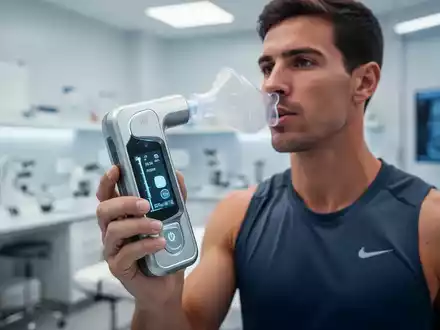Hochmoderner, tragbarer Atemsensor zur metabolischen Analyse in einer klinischen Laborumgebung. - Foto: über boerse-global.de