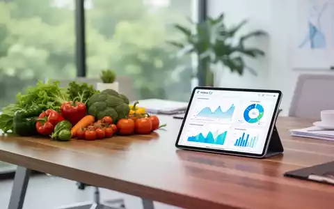 Moderne Ernährungsberatung mit frischem Gemüse und digitalen Analysedaten in einem professionellen Umfeld. - Foto: über boerse-global.de