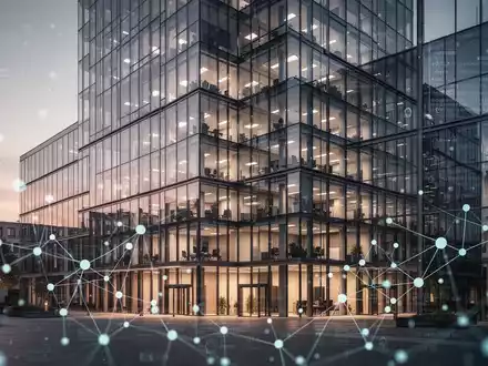 Moderne Bürogebäudefassade als Symbol für europäische digitale Regulierungsaufsicht und Technologiepolitik. - Foto: über boerse-global.de