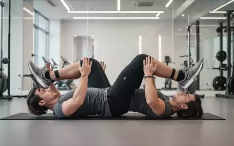 Eine Person führt kontrolliert eine Dead-Bug-Übung zur Stärkung der Rumpfmuskulatur in einem modernen Fitnessstudio aus. - Foto: über boerse-global.de