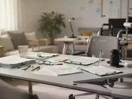 Ein modern eingerichteter, barrierefreier Arbeitsplatz in einer hellen Wohnung, der Konzepte von Alltagshilfe symbolisiert. - Foto: über boerse-global.de
