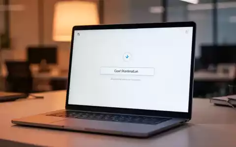 Laptop-Bildschirm mit minimalistischer Benutzeroberfläche zur digitalen Vertragsbestätigung in einer modernen Büroumgebung. - Foto: über boerse-global.de