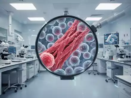 Mikroskopische Aufnahme von Herzmuskelzellen in einem modernen medizinischen Forschungslabor. - Foto: über boerse-global.de