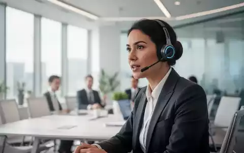Eine Person mit Headset in einem modernen Büro führt ein fokussiertes Gespräch im Rahmen eines KI-gestützten Trainings. - Foto: über boerse-global.de