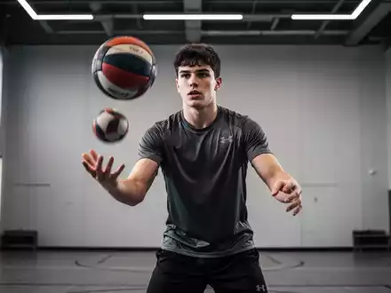 Ein junger Sportler beim konzentrierten Training mit einem Ball in einer modernen Sportanlage. - Foto: ĂŒber boerse-global.de