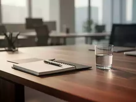 Ein minimalistischer, aufgeräumter Schreibtisch in einem hellen Büro, der Fokus und Konzentration symbolisiert. - Foto: über boerse-global.de