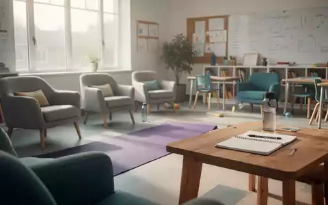 Ein heller, moderner Kursraum mit einer Yogamatte und einem Notizbuch als Symbol für mentale Gesundheitsprävention. - Foto: über boerse-global.de