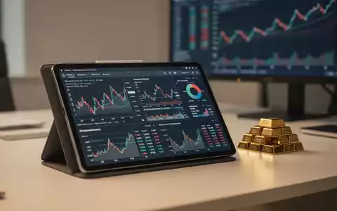 Ein moderner Schreibtisch mit Finanzanalysen auf einem Tablet und Goldbarren als Symbol für inflationsgeschützte Anlagen. - Foto: über boerse-global.de