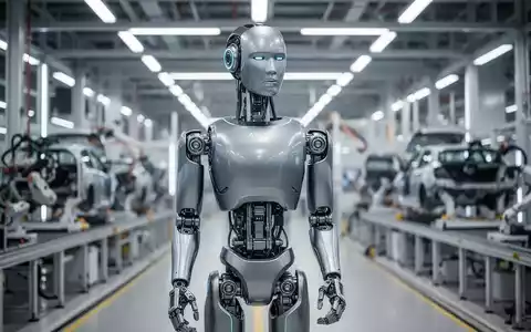 Fortschrittlicher Atlas-Humanoidroboter in einer modernen Hightech-Automobilfabrik. - Foto: über boerse-global.de