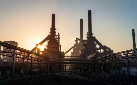 Industrielles Stahlwerk bei Sonnenuntergang als Symbol für den technologischen Wandel und den Standort Duisburg. - Foto: über boerse-global.de