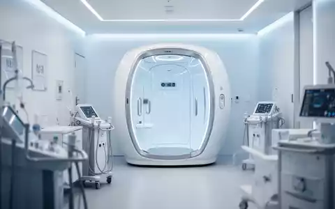 Modernes, minimalistisches medizinisches Wellness-Zentrum mit einer Kryotherapie-Kammer in heller, professioneller Umgebung. - Foto: über boerse-global.de