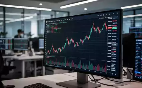 Digitaler Börsenchart mit fallendem Trendverlauf auf einem modernen Monitor in einem Finanzbüro. - Foto: über boerse-global.de