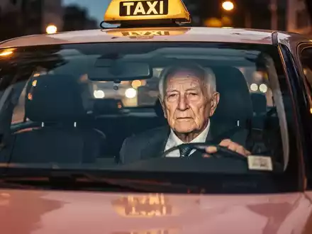 Ein älterer Taxifahrer sitzt nachdenklich in seinem Fahrzeug bei Dämmerung, symbolisch für die finanzielle Vorsorge. - Foto: über boerse-global.de
