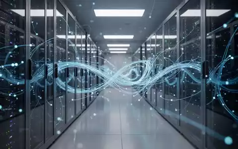 Abstrakte Darstellung eines digitalen Netzwerks in einem modernen Serverraum als Symbol für KI-Transparenz und Daten. - Foto: über boerse-global.de