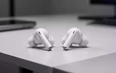 Weiße AirPods Pro 2 auf einer modernen Schreibtischoberfläche mit Fokus auf das Design der Kopfhörer. - Foto: über boerse-global.de