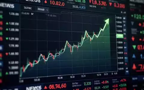 Digitale Anzeige eines steigenden Aktienkursverlaufs auf einem dunklen Hintergrund. - Foto: über boerse-global.de