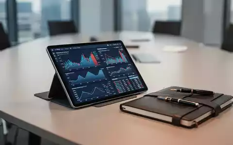 Ein Tablet mit Wirtschaftsdaten und Finanzgrafiken auf einem Konferenztisch in einem modernen Büro. - Foto: über boerse-global.de