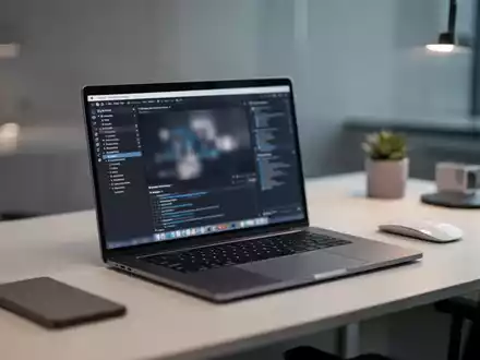 Ein moderner, minimalistischer Arbeitsplatz mit einem Laptop, auf dem eine Softwareoberfläche zu sehen ist. - Foto: über boerse-global.de