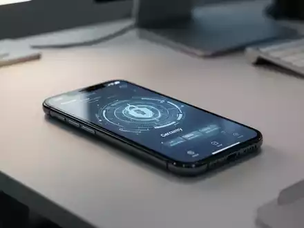 Ein modernes Smartphone auf einem Schreibtisch mit einer digitalen Benutzeroberfläche für Sicherheitseinstellungen. - Foto: über boerse-global.de