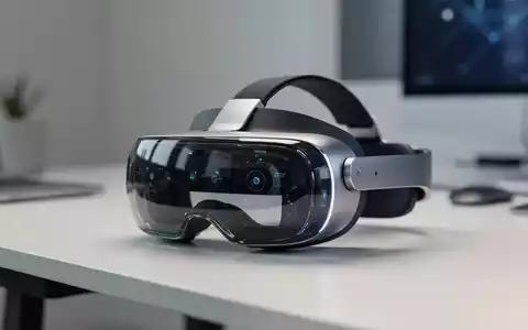 Hochwertiges Spatial-Computing-Headset auf einem minimalistischen Schreibtisch in einer professionellen Arbeitsumgebung. - Foto: über boerse-global.de