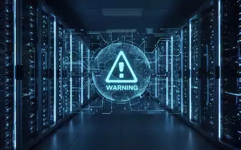 Gedimmter Serverraum mit blau leuchtenden Hardware-Racks, symbolisiert kritische Cybersicherheitsrisiken. - Foto: über boerse-global.de