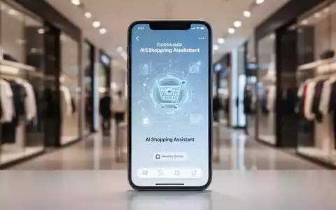 Ein Smartphone-Display zeigt eine KI-Shopping-Oberfläche mit integrierten Kauf-Buttons in einem modernen Umfeld. - Foto: über boerse-global.de