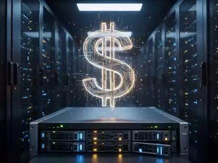 Digitales Dollar-Symbol leuchtet über einer modernen Server-Infrastruktur als Symbol für das Wachstum von PYUSD. - Foto: über boerse-global.de