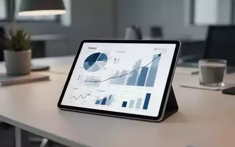 Ein Tablet mit abstrakten Gehaltsdiagrammen und Wachstumsstatistiken auf einem modernen Schreibtisch. - Foto: über boerse-global.de