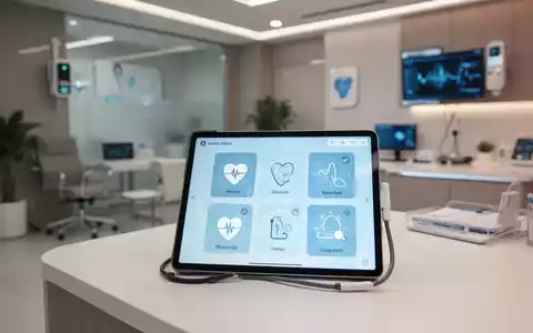 Ein Tablet mit einer digitalen Gesundheitsanwendung in einer modernen Arztpraxis als Symbol für die eVerordnung. - Foto: über boerse-global.de