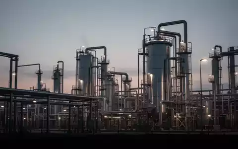 Moderne Chemieanlage bei Dämmerung mit Fokus auf Industrieanlagen und Rohrsysteme vor einem bewölkten Himmel. - Foto: über boerse-global.de