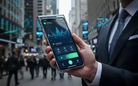 Modernes Smartphone mit digitaler Wallet-Schnittstelle vor einer verschwommenen Finanzdistrikt-Kulisse. - Foto: über boerse-global.de