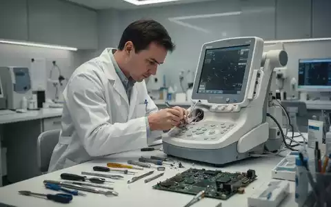 Techniker bei der professionellen Reparatur eines medizinischen Geräts in einer modernen Arztpraxis. - Foto: über boerse-global.de
