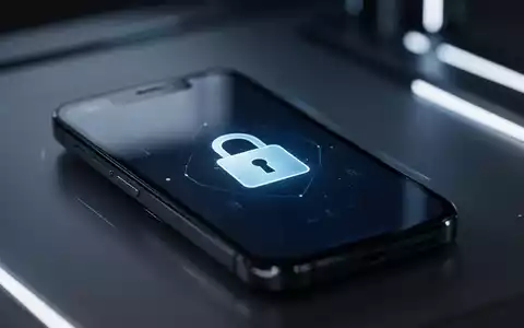 Moderner Smartphone-Bildschirm mit sicherem digitalen Schloss-Symbol in professioneller, gedämpfter Tech-Umgebung. - Foto: über boerse-global.de