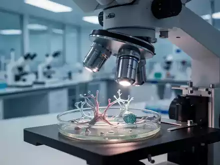 Mikroskopische Ansicht in einem Labor zur Untersuchung der menschlichen Darmflora und mikrobiologischer Prozesse. - Foto: über boerse-global.de