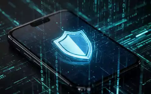 Leuchtender digitaler Schild auf Smartphone-Display für mobile Cybersicherheit gegen Finanzbetrug. - Foto: über boerse-global.de