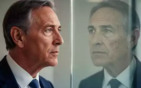 Eine Person betrachtet ihr Spiegelbild, das eine gealterte Version ihrer selbst reflektiert, zur Veranschaulichung des Zukunfts-Ichs. - Foto: über boerse-global.de