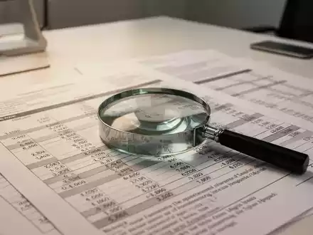 Ein Schreibtisch mit Finanzunterlagen und einer Lupe als Symbol für die Prüfung von Betriebskosten und Entgelten. - Foto: über boerse-global.de