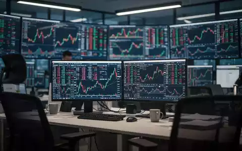 Moderne Finanzbüroumgebung mit verschwommenen Börsencharts auf Monitoren im Hintergrund. - Foto: über boerse-global.de