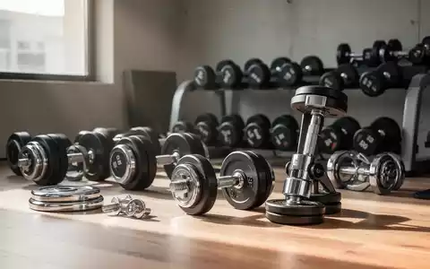 Verschiedene Hantelsets und freie Gewichte in einem modernen Heim-Fitnessstudio bei natürlichem Licht. - Foto: über boerse-global.de