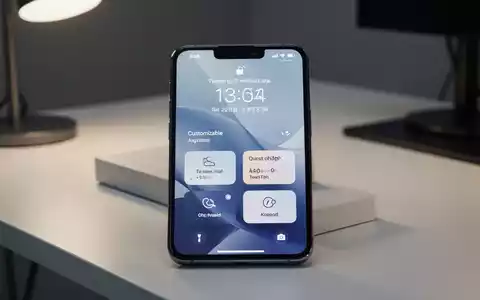 Ein modernes Smartphone auf einem minimalistischen Schreibtisch zeigt einen personalisierten Sperrbildschirm mit Widgets. - Foto: über boerse-global.de
