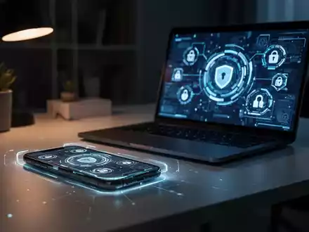 Smartphone und Laptop in einer modern beleuchteten Umgebung als Symbol für Jugendschutz und digitale Sicherheit. - Foto: über boerse-global.de
