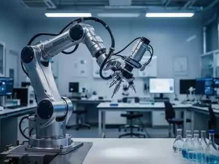 Roboterarm in einem modernen Forschungslabor, Symbol für fortschrittliche Technologie und nationale Sicherheitsbedenken. - Foto: über boerse-global.de