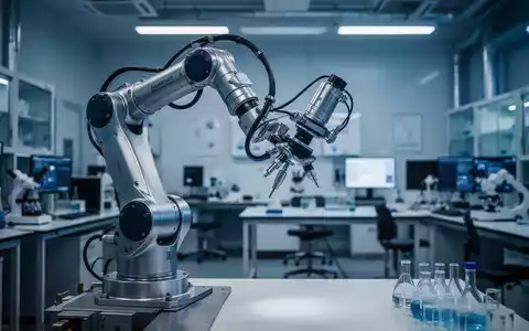 Roboterarm in einem modernen Forschungslabor, Symbol für fortschrittliche Technologie und nationale Sicherheitsbedenken. - Foto: über boerse-global.de