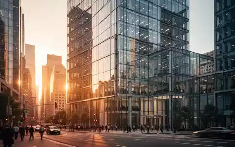 Modernes Bürogebäude in einem Finanzviertel bei Sonnenuntergang als Symbol für Immobilienwirtschaft und Finanzen. - Foto: über boerse-global.de