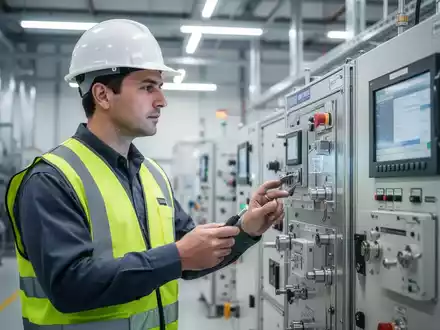 Fachkraft für Arbeitssicherheit bei der technischen Überprüfung in einer modernen Industrieanlage. - Foto: über boerse-global.de